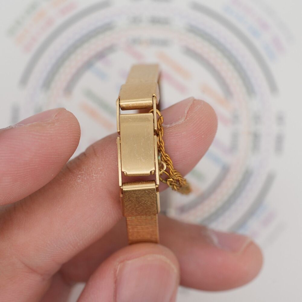 Citizen 2200-222857 Vintage Tank Watch Gold Tone 13mm JWCII sticker New Battery - Picture 8 of 13